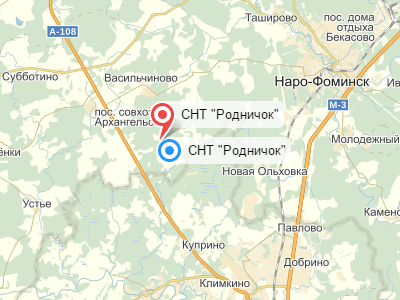 СНТ Родничок у д. Порядино на карте