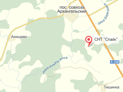 СНТ Спайк у д. Чеблоково на карте