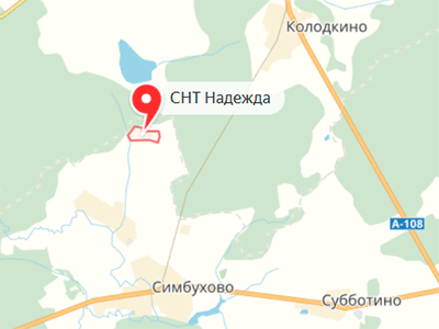 СНТ Надежда у Алексино на карте