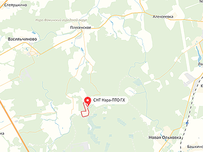 СНТ Нара у д. Шапкино на карте