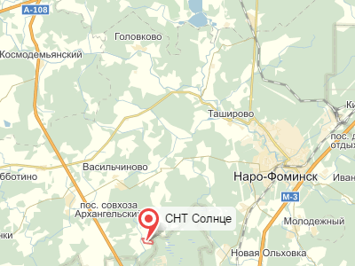 СНТ Солнце у д. Порядино на карте