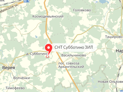 СНТ Субботино ЗИЛ у д. Субботино на карте